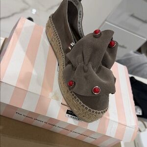 Sergio Rossi Brown Espadrilles with Red Details